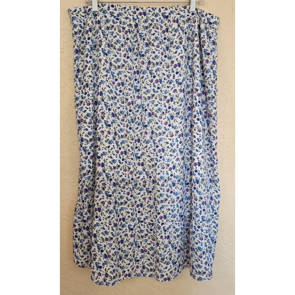 New H by Halston Women's Ditsy Floral Hi-Low Midi Skirt Light & Flowy Fe… - Picture 3 of 16
